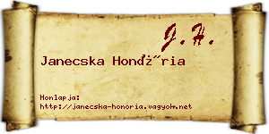 Janecska Honória névjegykártya